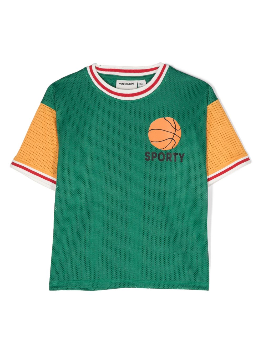 Mini Rodini Basketball 网面T恤 - 绿色