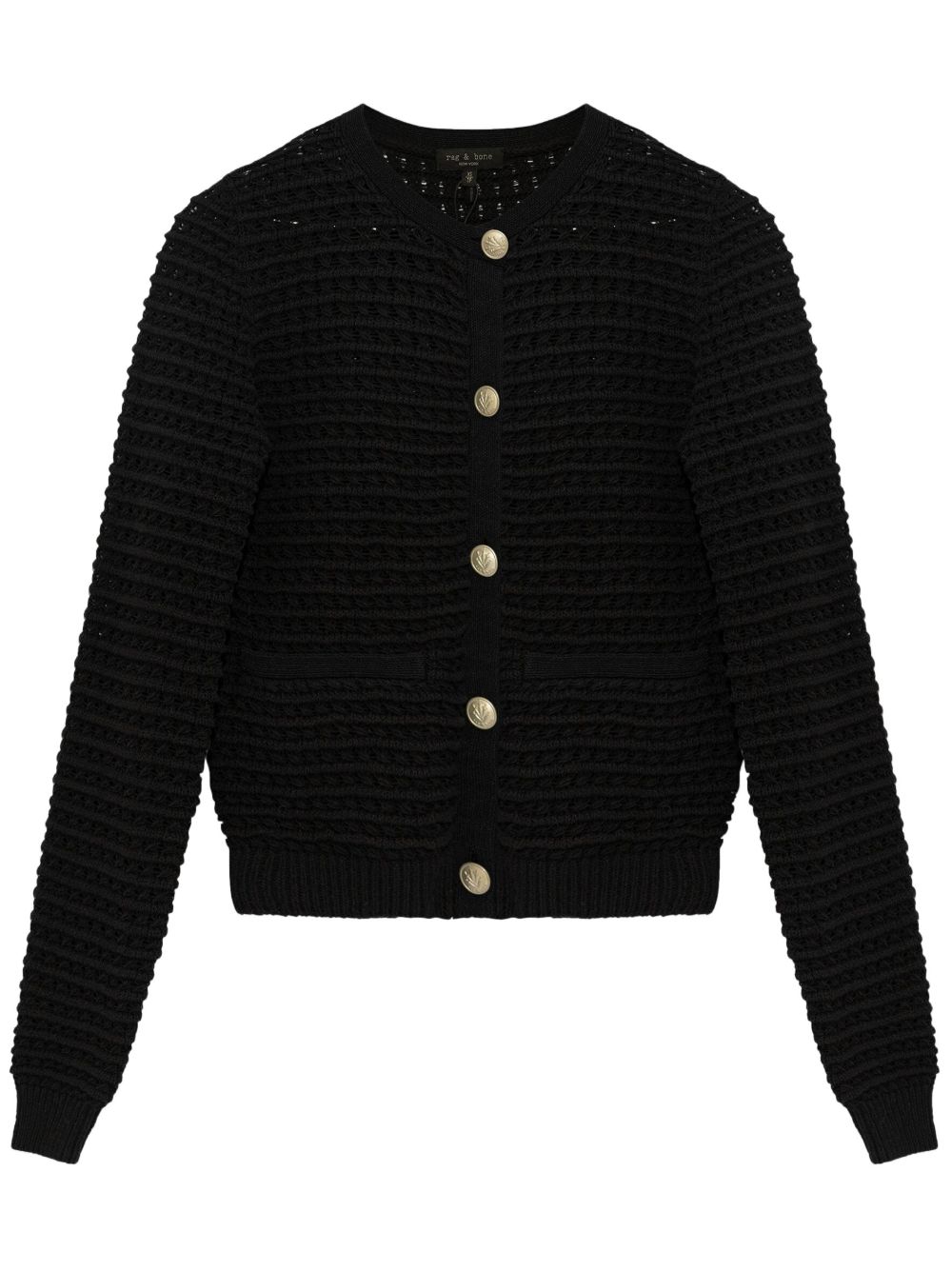 rag & bone Marlee 罗纹针织开衫 - 黑色
