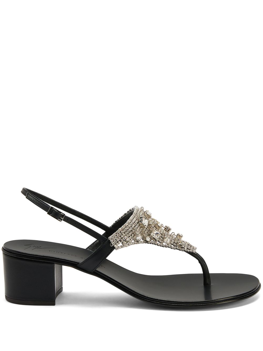 Giuseppe Zanotti Clarett 晶饰低跟凉鞋 - 黑色