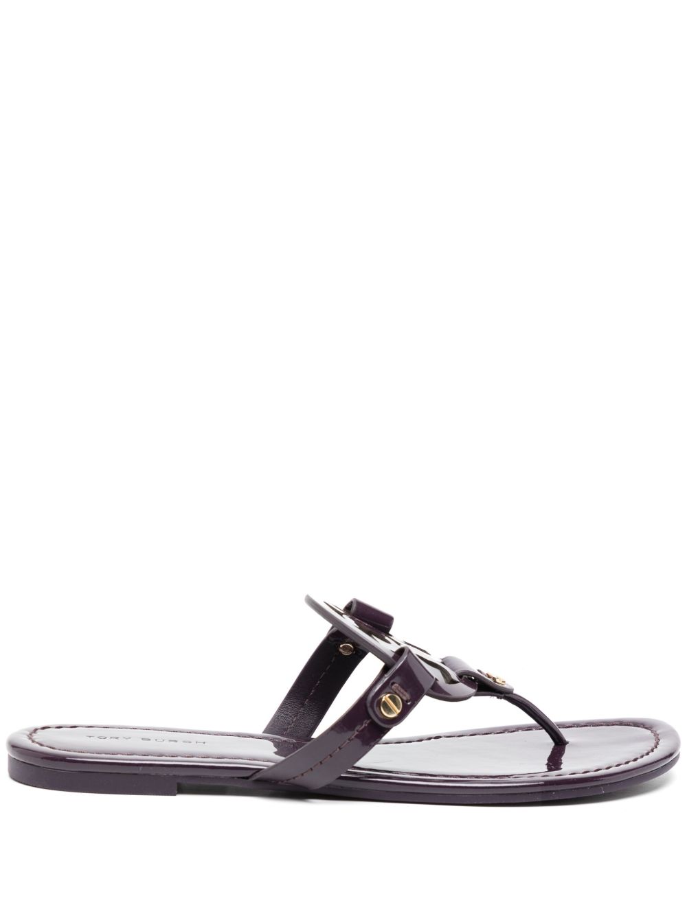 Tory Burch Miller logo标牌皮质凉鞋 - 紫色