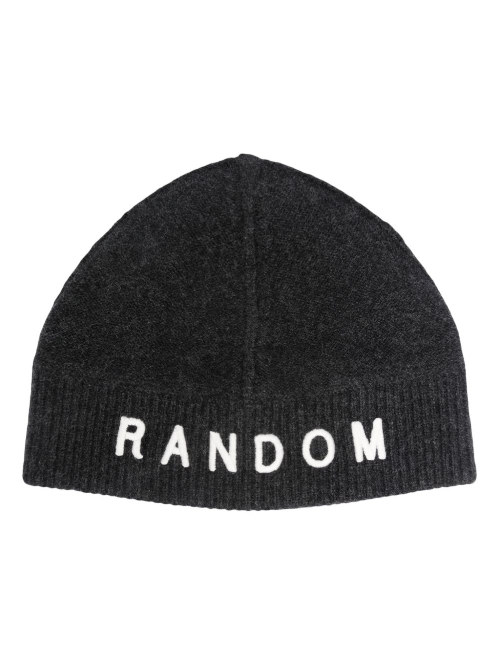Random Identities 标语刺绣罗纹针织套头帽 - 灰色