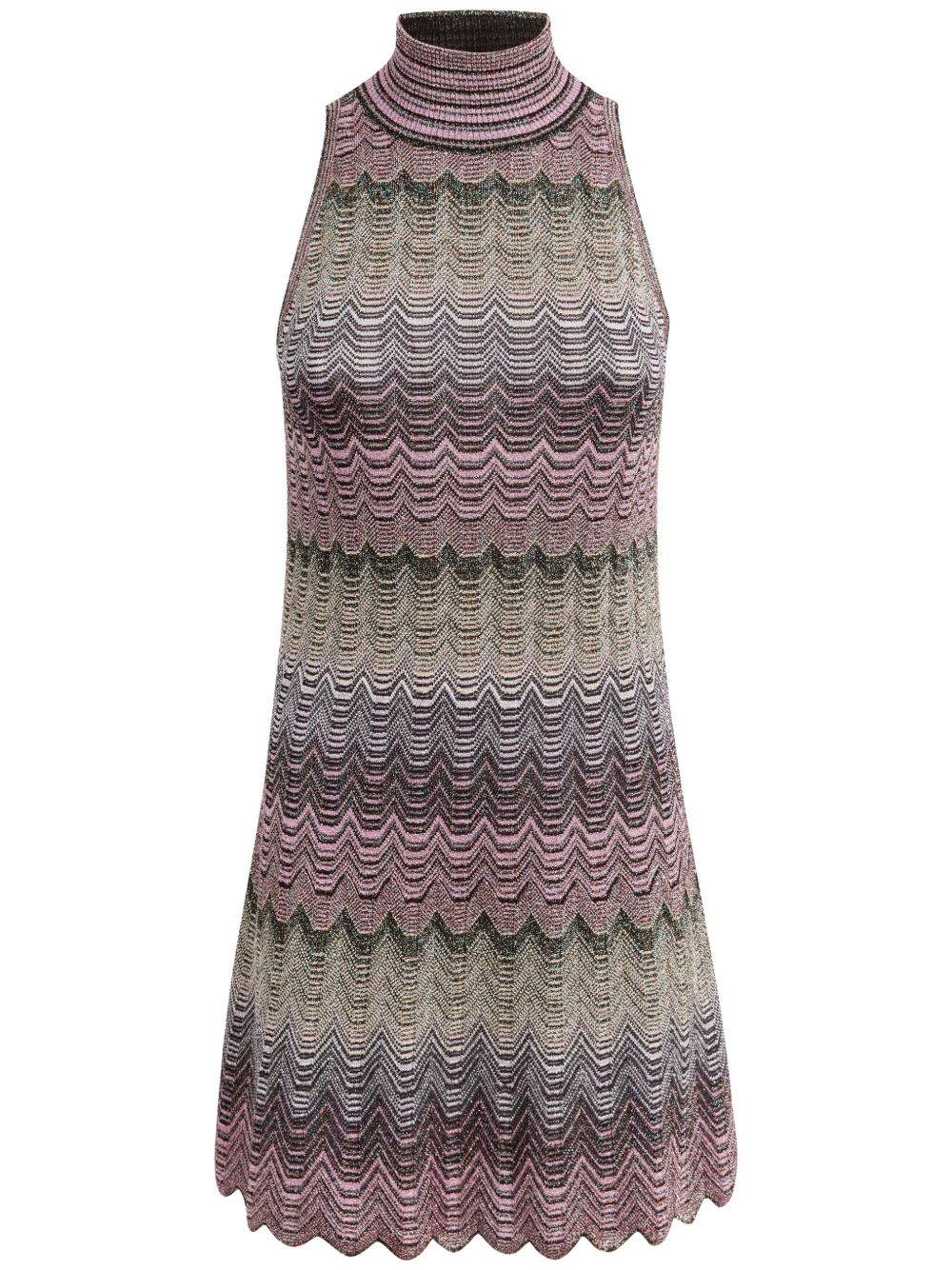 Missoni 条纹迷你连衣裙 - 粉色
