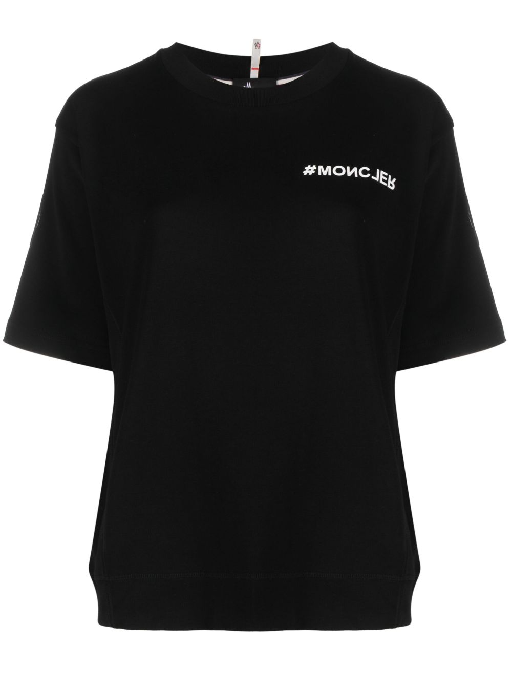 Moncler Grenoble Mountain logo印花棉T恤 - 黑色