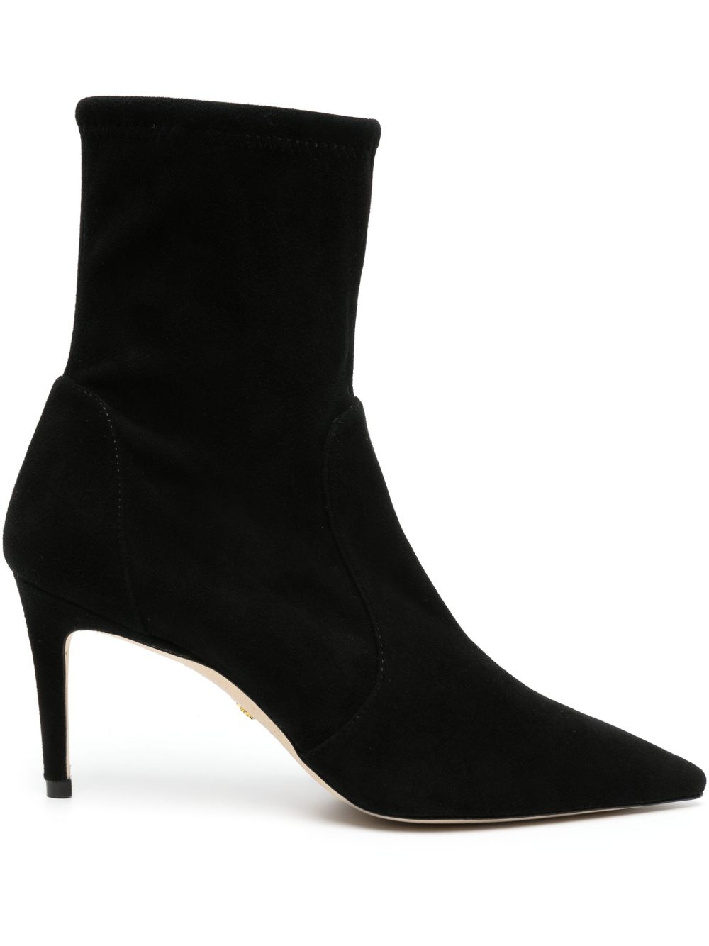 Stuart Weitzman 绒面皮高跟及踝靴 - 黑色