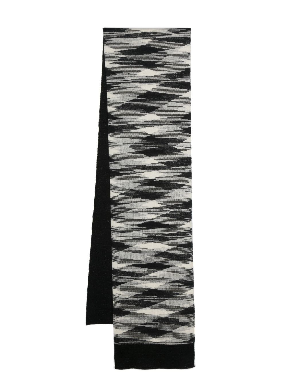 Missoni z字形图案编织围巾 - 黑色