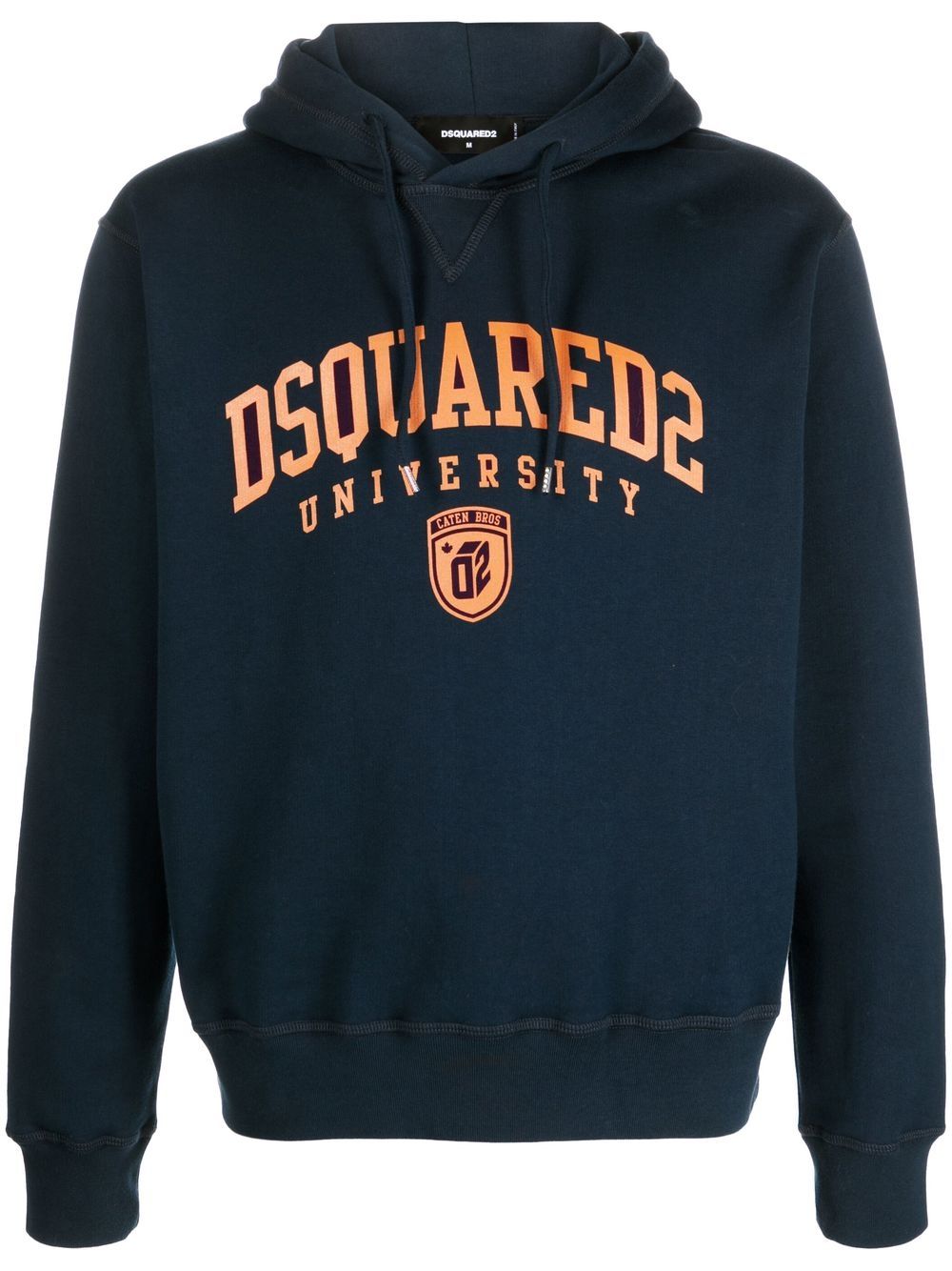 DSQUARED2 University 印花抽绳连帽衫 - 蓝色
