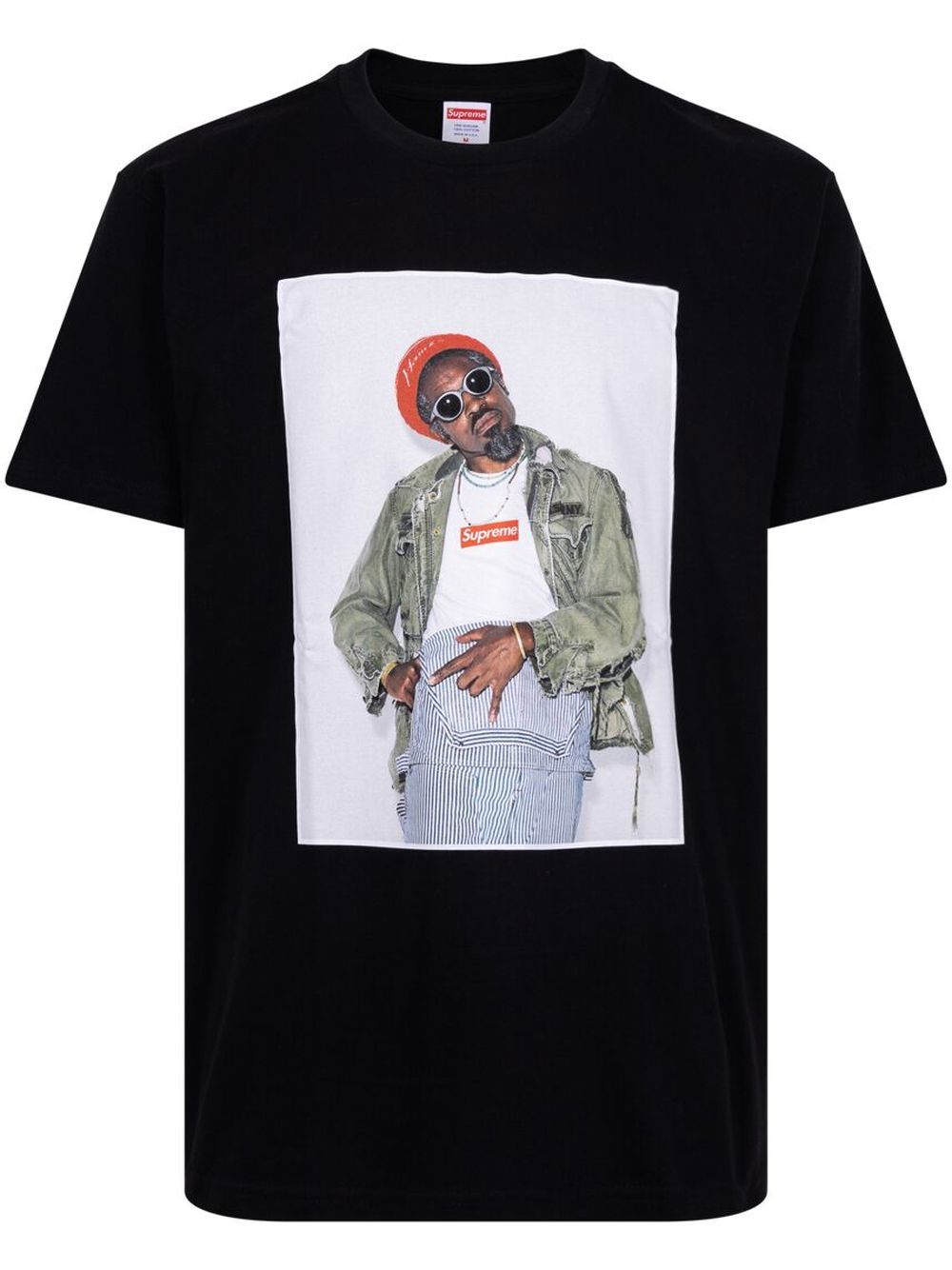 Supreme Andre 3000 图案印花T恤 - 黑色