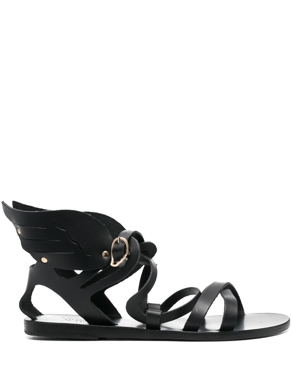 Ancient Greek Sandals Nephele 皮质凉鞋 - 黑色