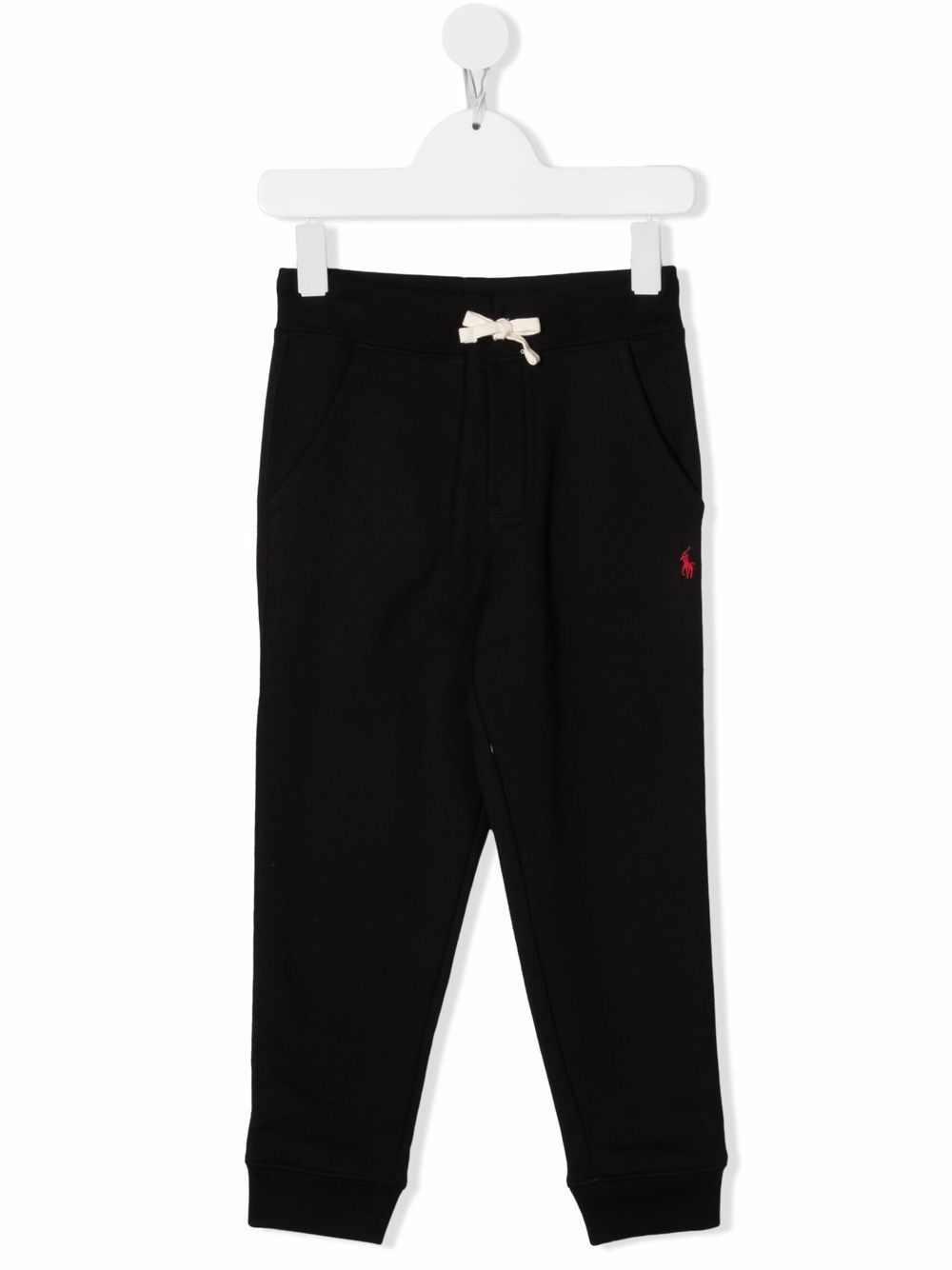 POLO RALPH LAUREN KIDS logo刺绣运动裤 - 黑色