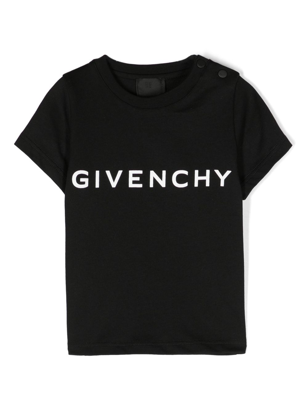 Givenchy Kids logo印花棉T恤 - 黑色