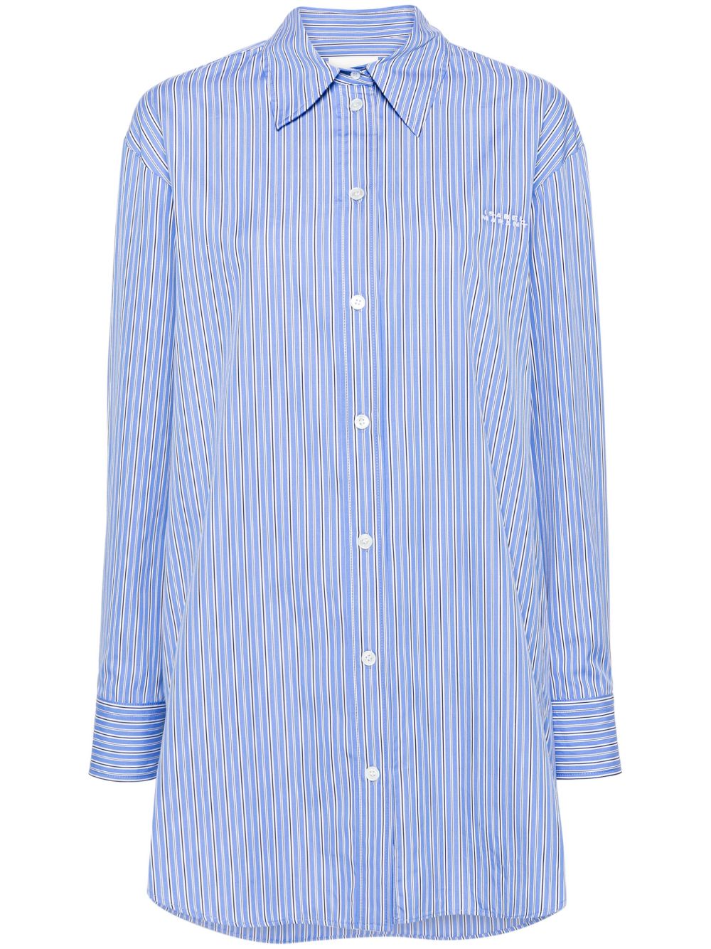 ISABEL MARANT Cylvany logo刺绣衬衫 - 蓝色