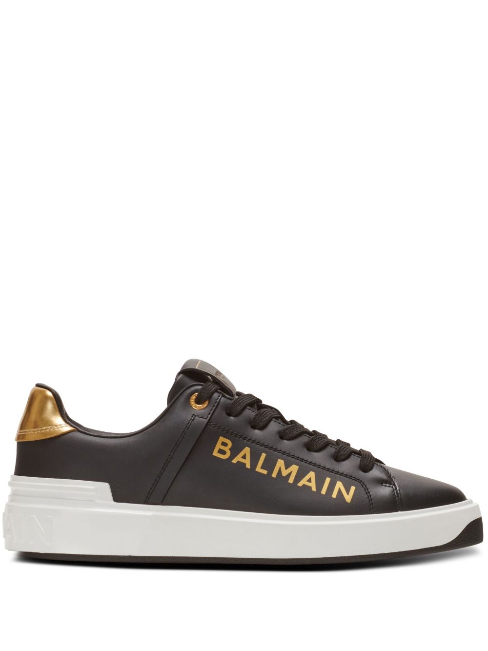 Balmain B-Court 皮质运动鞋 - 黑色