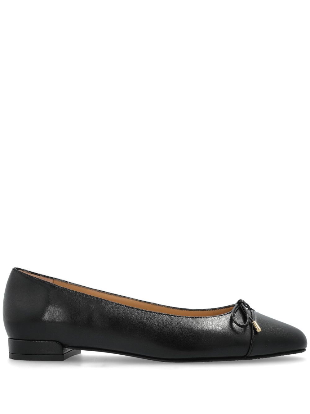 Stuart Weitzman Sleek Bow 芭蕾平底鞋 - 黑色