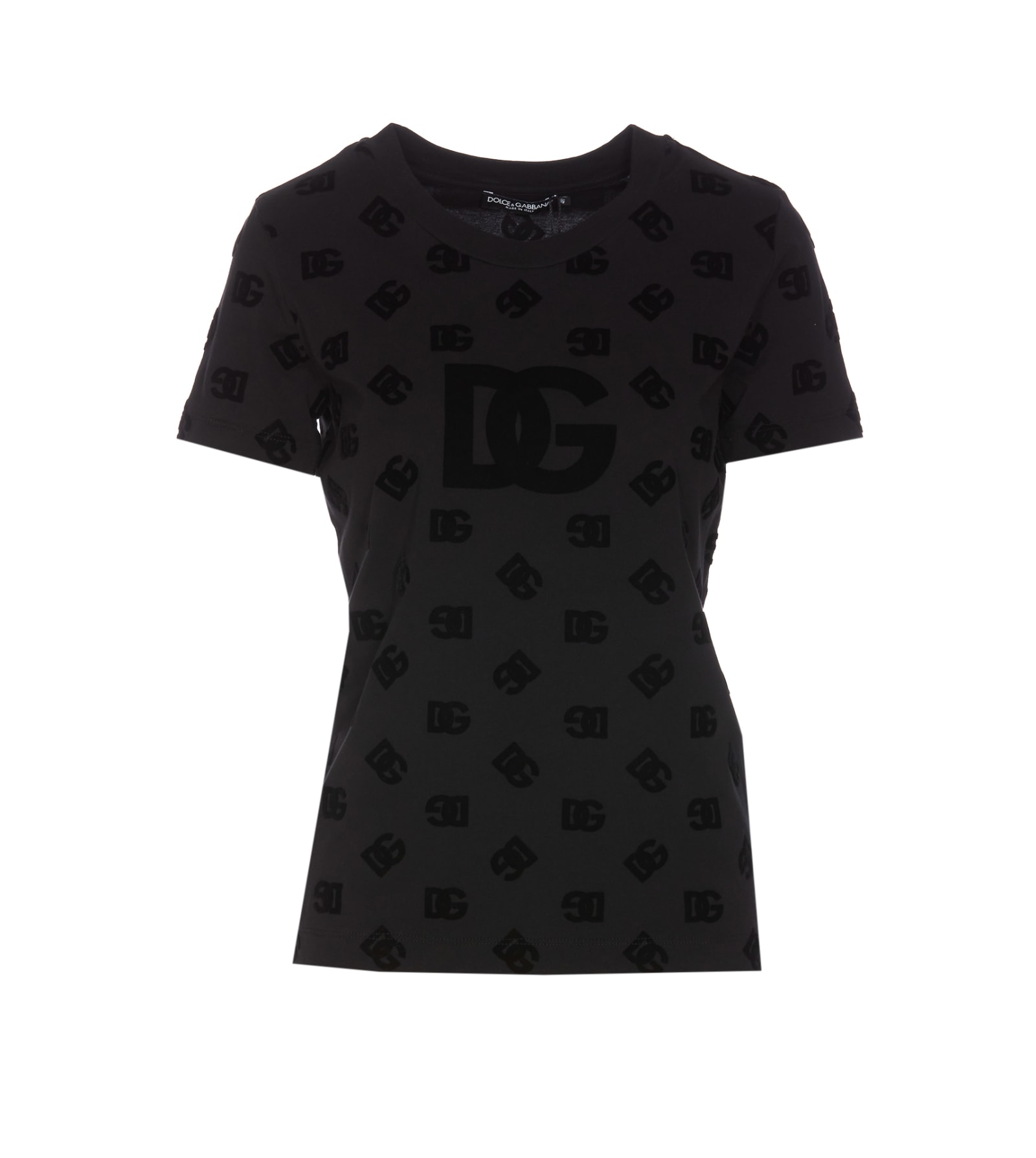 Dolce & Gabbana 全身logo植绒针织T恤