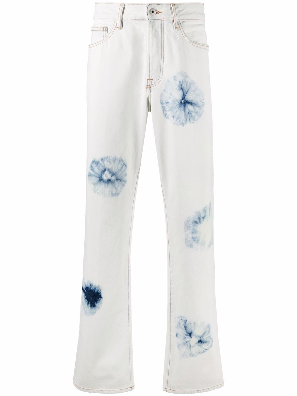 Marcelo Burlon County of Milan 扎染直筒牛仔裤 - 白色