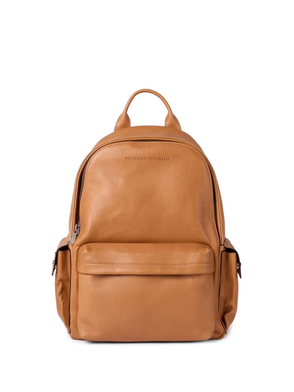 Brunello Cucinelli 皮质旅行双肩包 - 褐色