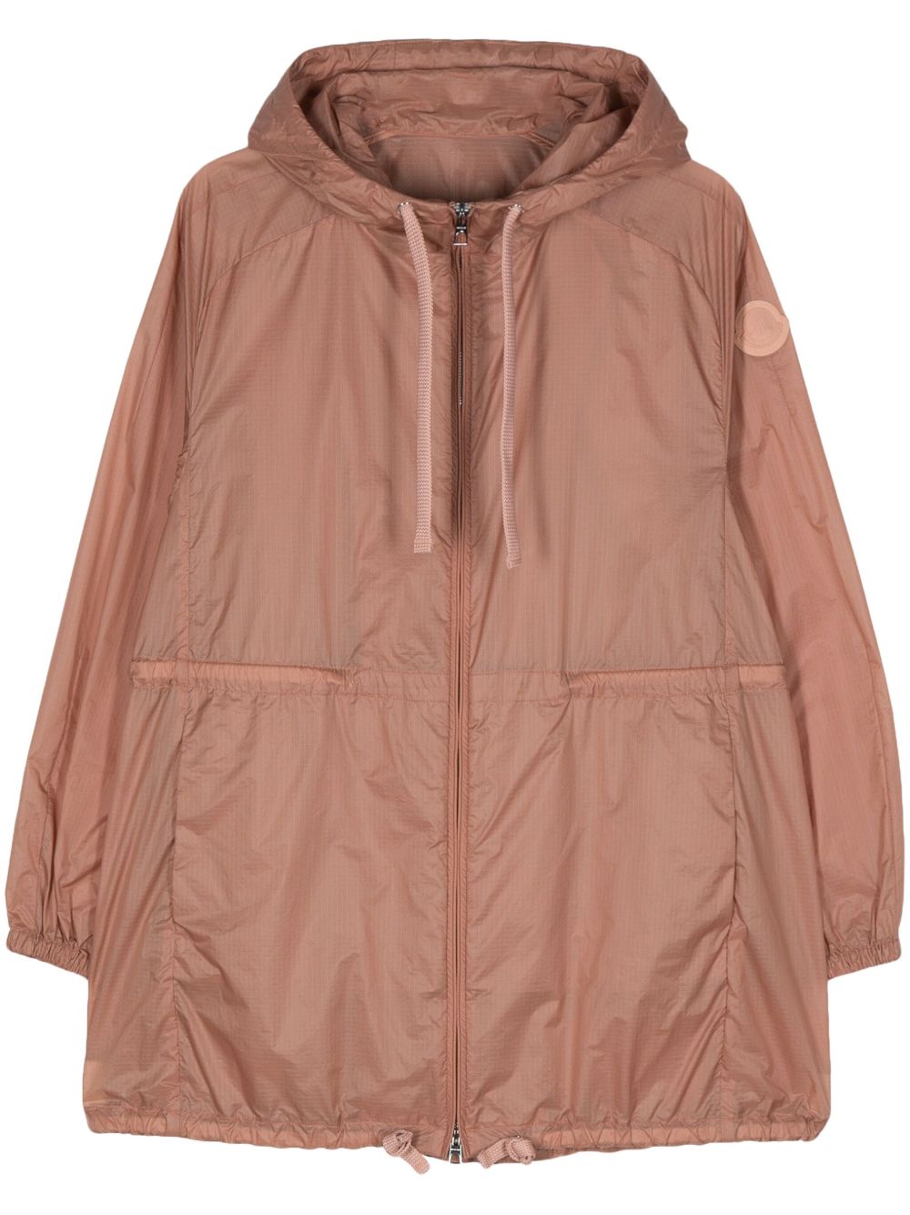 Moncler Airelle 连帽防撕裂方格布外套 - 粉色
