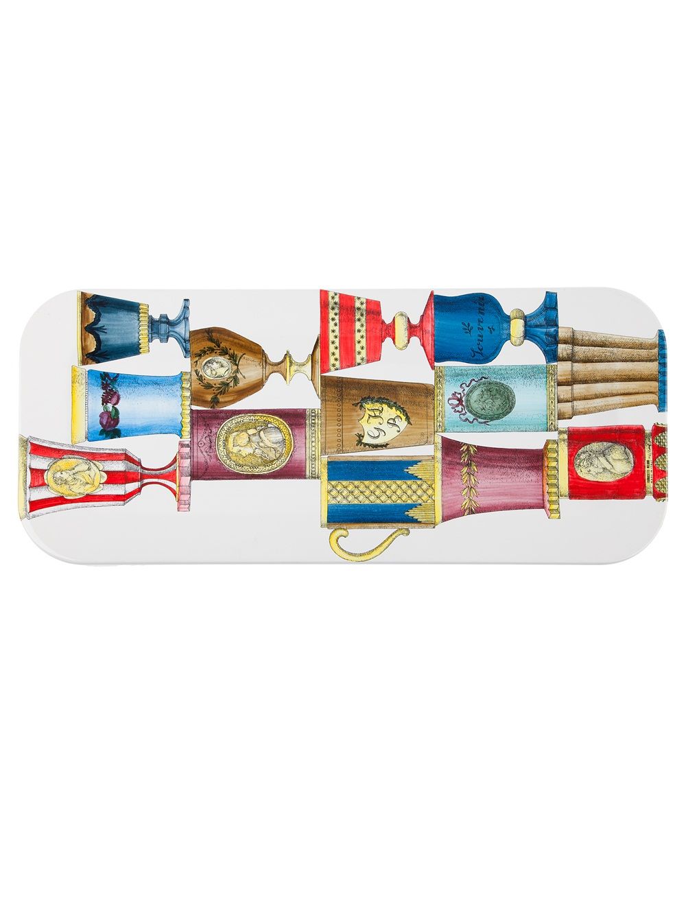 Fornasetti 'Bohemian glasses'插画印花托盘 - 白色