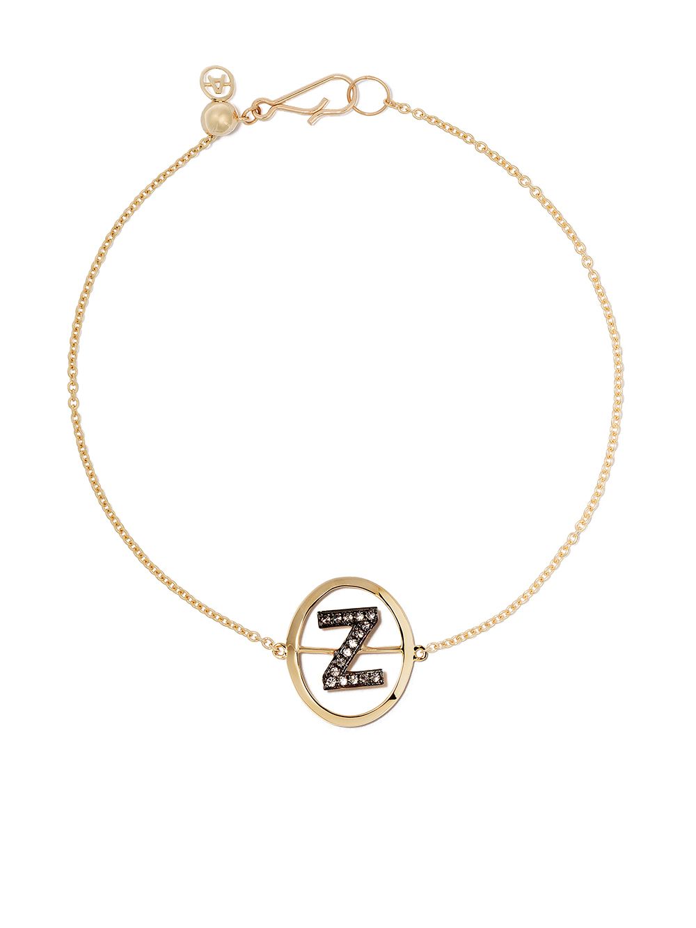Annoushka Z 字母吊饰18K黄金钻石镶嵌手链 - 金色