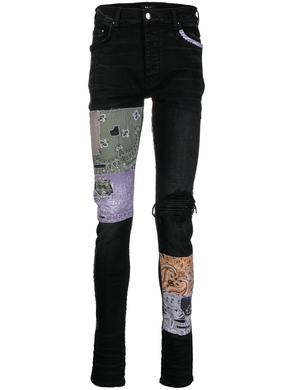 AMIRI Bandana Art 牛仔裤 - 黑色