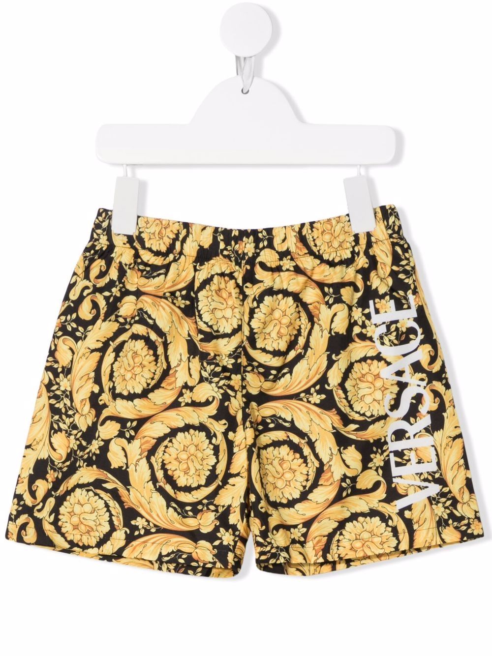 Versace Kids Barocco 泳裤 - 黑色