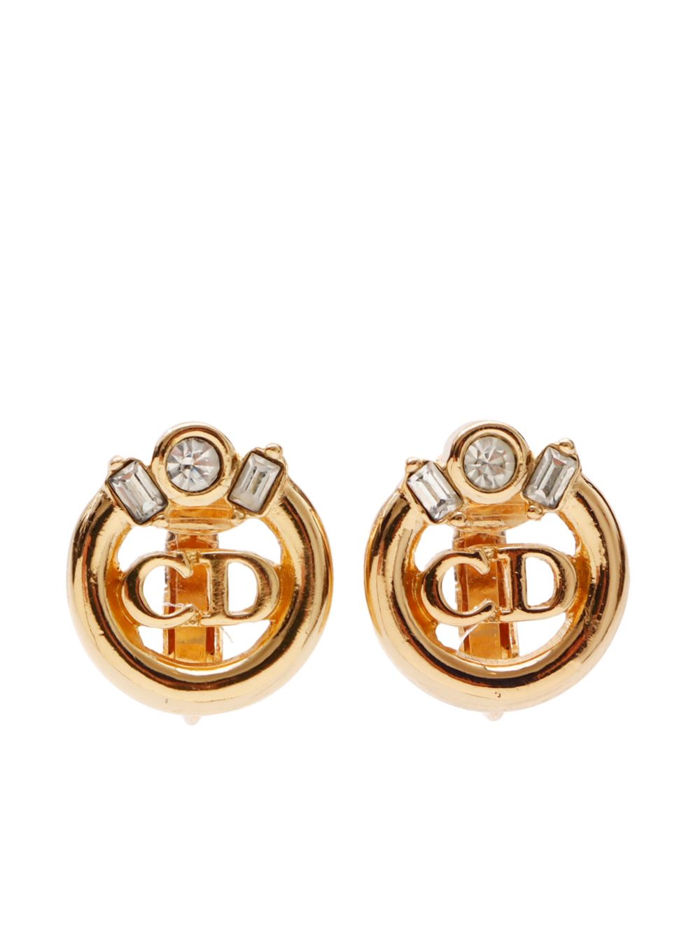 Christian Dior Pre-Owned CC logo夹扣式耳环（典藏款） - 金色