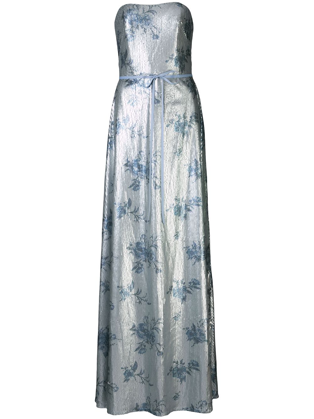 Marchesa Notte Bridesmaids 亮片镶嵌露肩连衣裙 - 蓝色