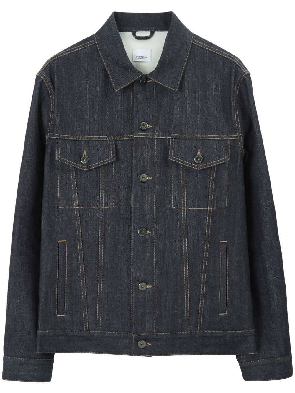 Burberry 标贴牛仔夹克 - 蓝色