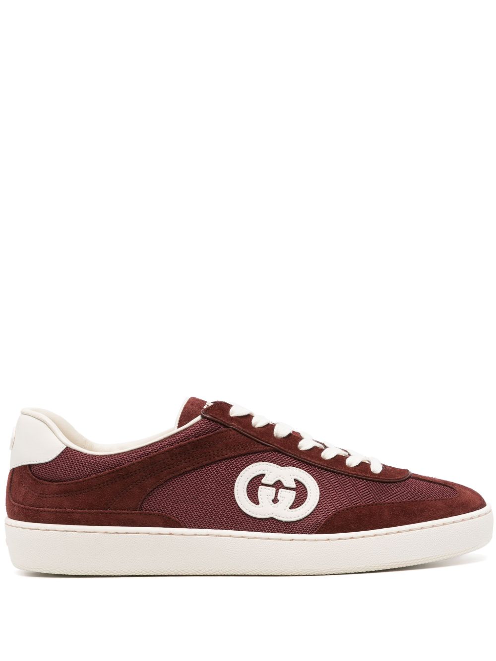 Gucci Interlocking G 网面运动鞋 - 红色