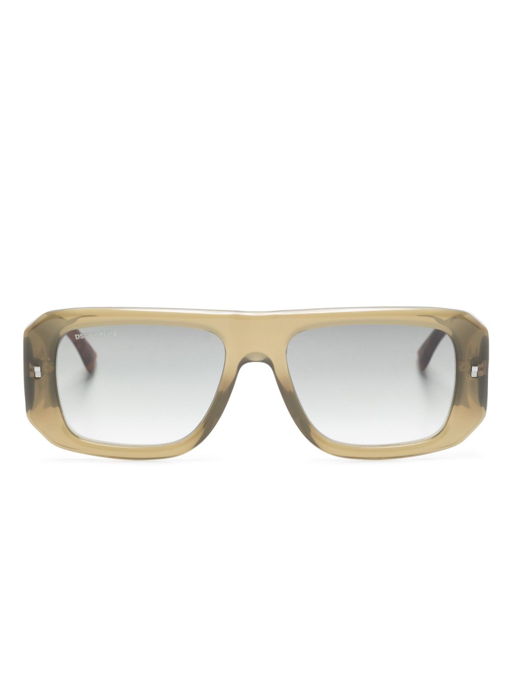 DSQUARED2 EYEWEAR logo印花飞行员镜框太阳眼镜 - 褐色