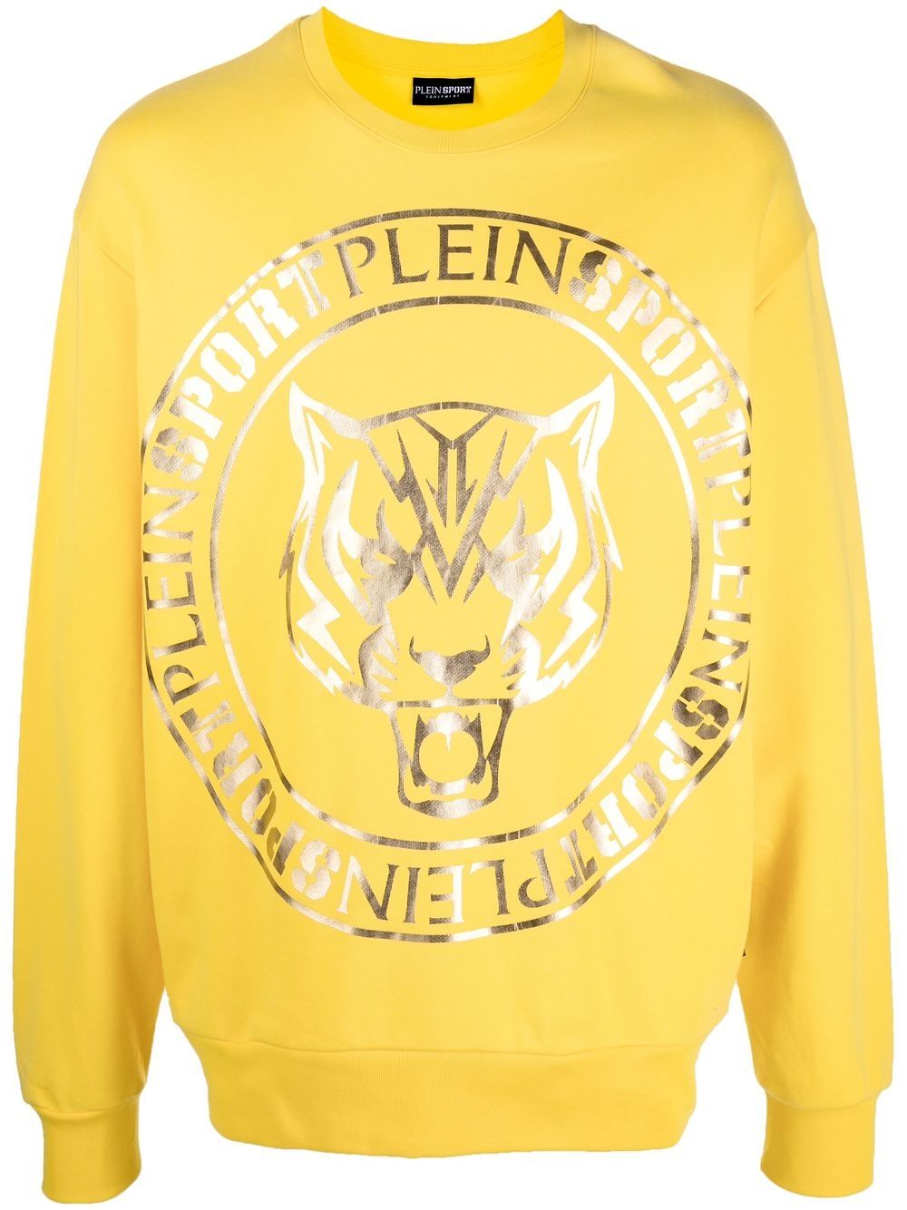 Plein Sport 虎头logo印花卫衣 - 黄色