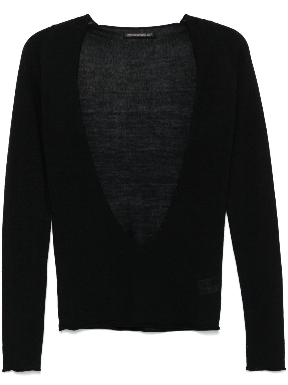 Yohji Yamamoto Pre-Owned 密织上衣（2010年代典藏款） - 黑色