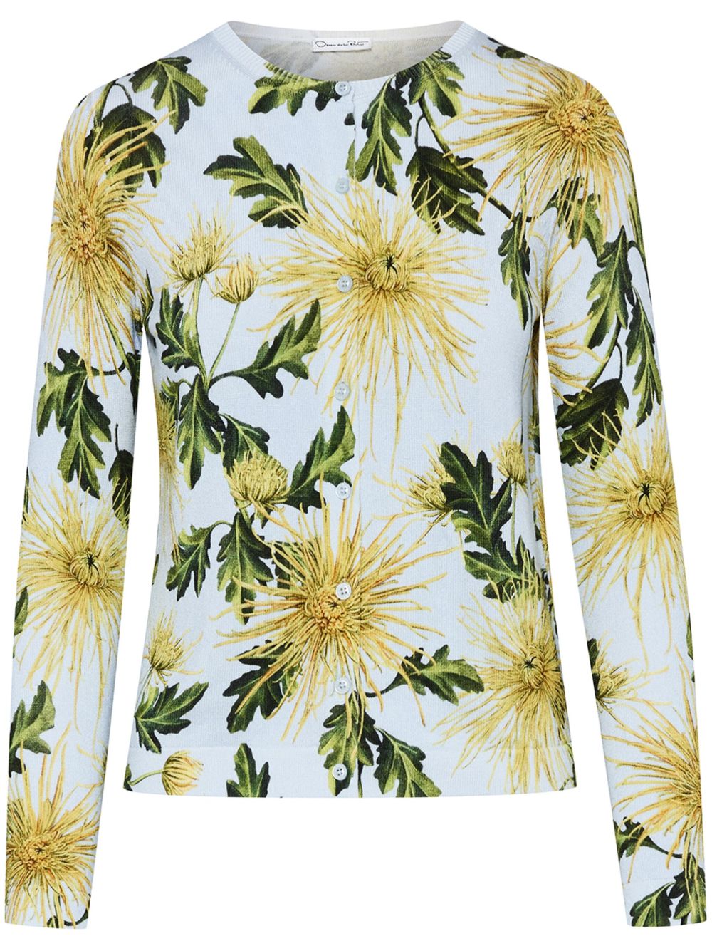 Oscar de la Renta Chrysanthemum 印花开衫 - 蓝色