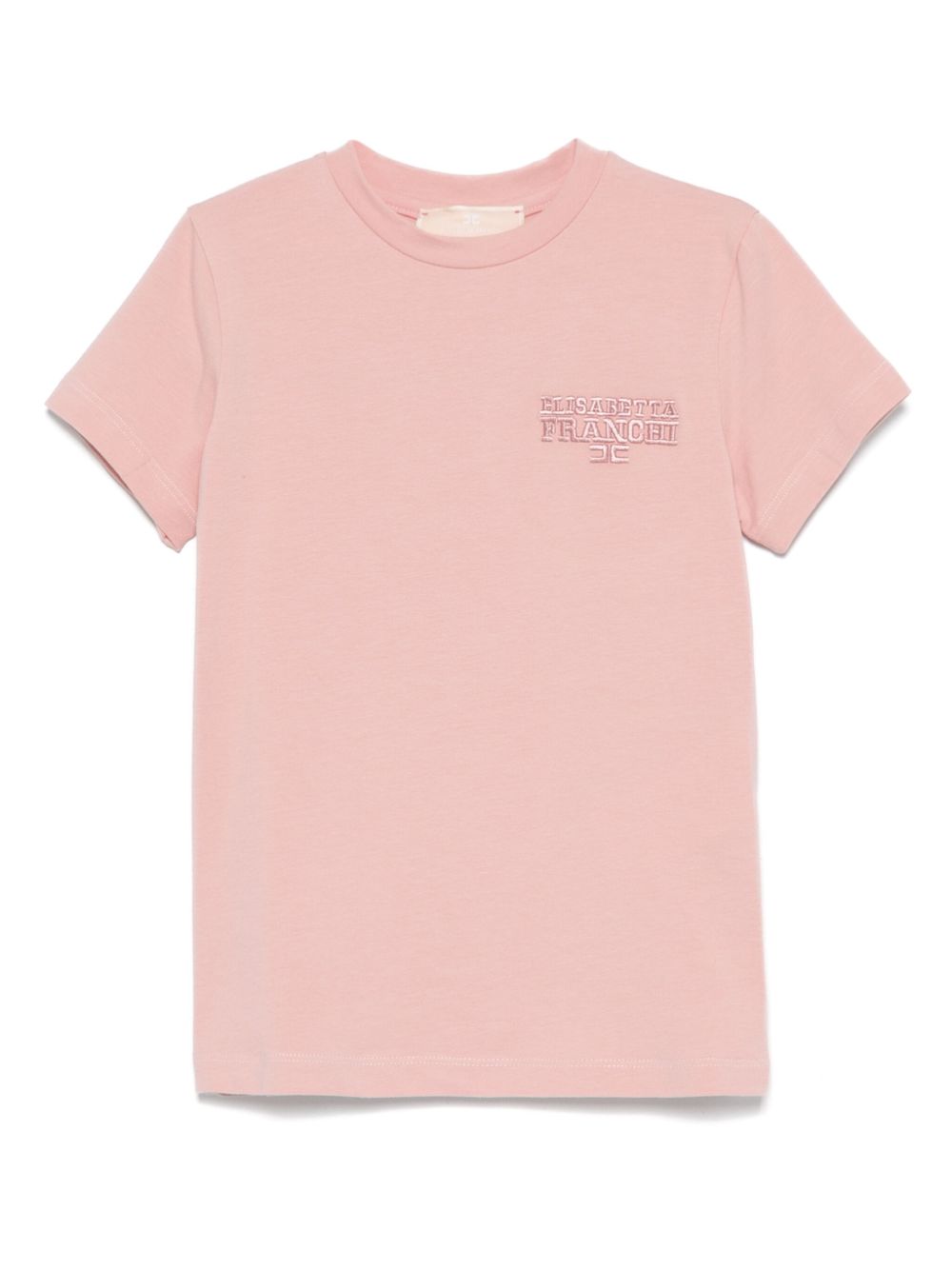 Elisabetta Franchi La Mia Bambina logo刺绣T恤 - 粉色