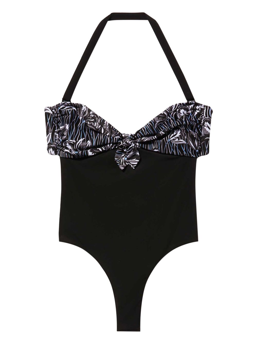 PUCCI Fiori Di Loto 印花连体泳衣 - 黑色