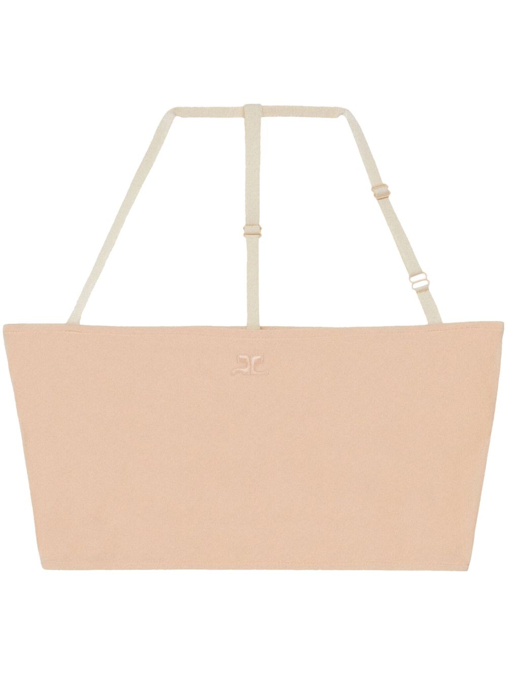 Courrèges 2nd-Skin 刺绣logo文胸式上衣 - 中性色