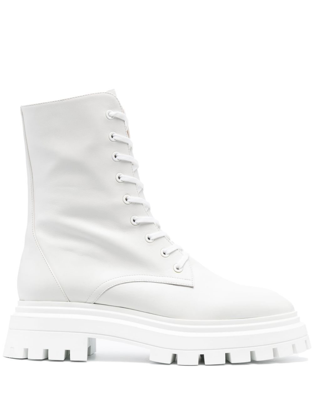 Stuart Weitzman 皮质系带及踝靴 - 白色