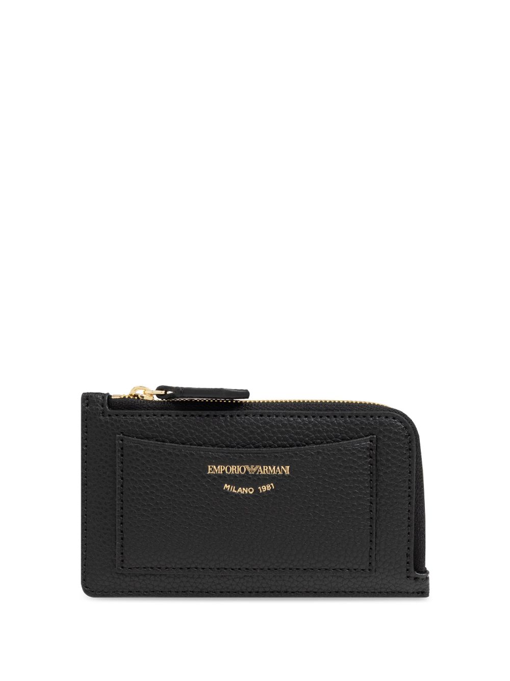 Emporio Armani logo压纹钱包 - 黑色