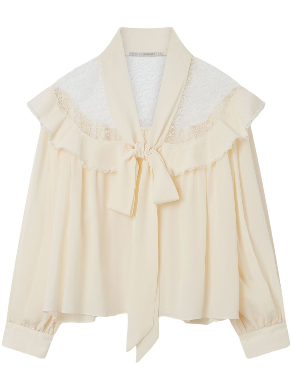 Stella McCartney 蝴蝶结真丝衬衫 - 9500 NATURAL