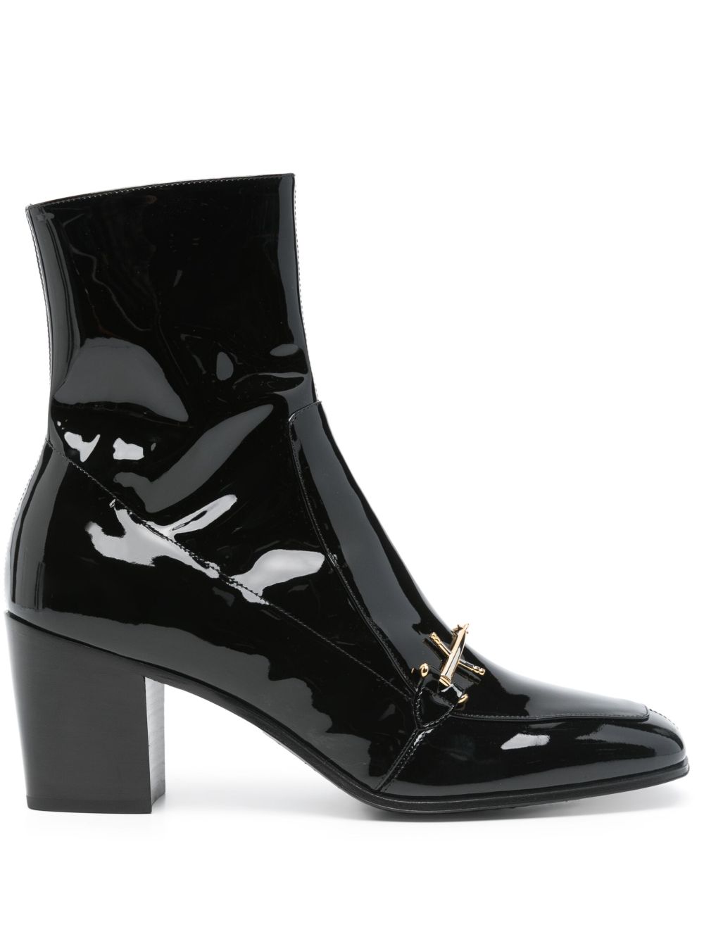 Saint Laurent Pre-Owned Beau 中跟靴（典藏款，7.5厘米） - 黑色