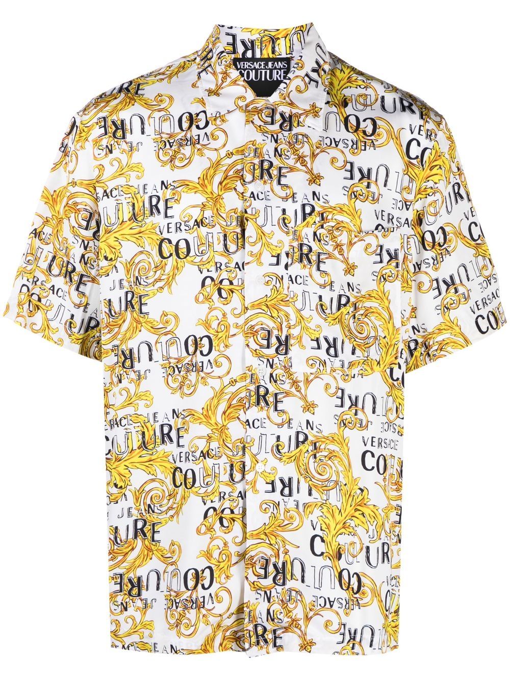 Versace Jeans Couture 巴洛克印花短袖衬衫 - 白色