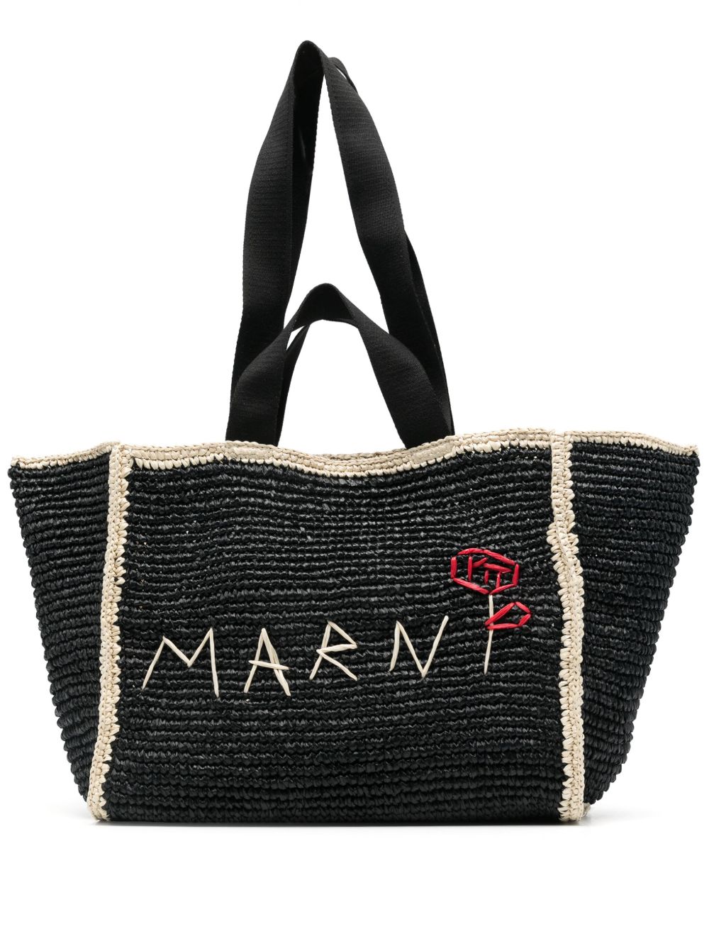 Marni Sillo 绳结编织手提包 - 黑色