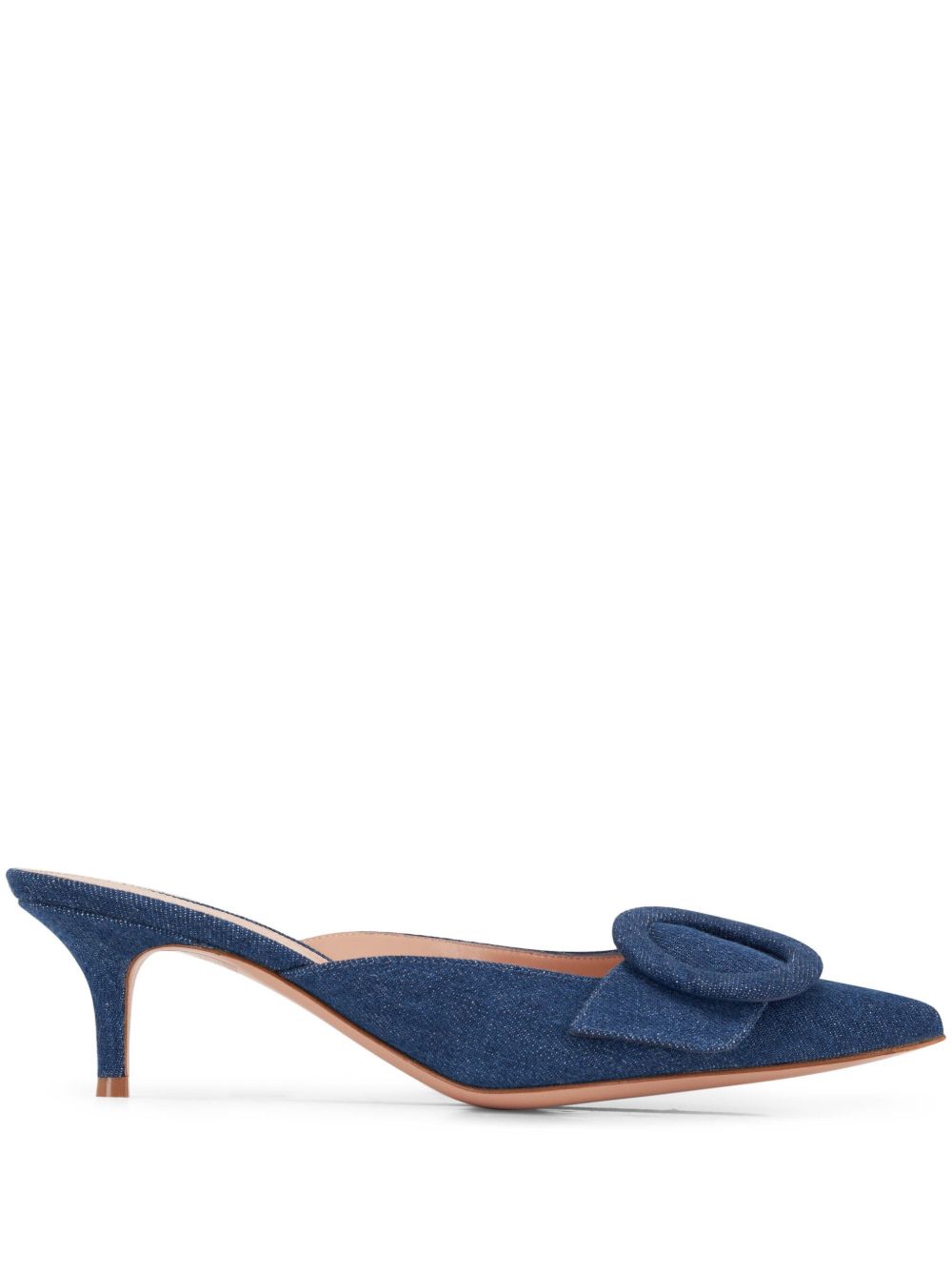 Gianvito Rossi Portofino 中跟牛仔穆勒鞋 - 蓝色