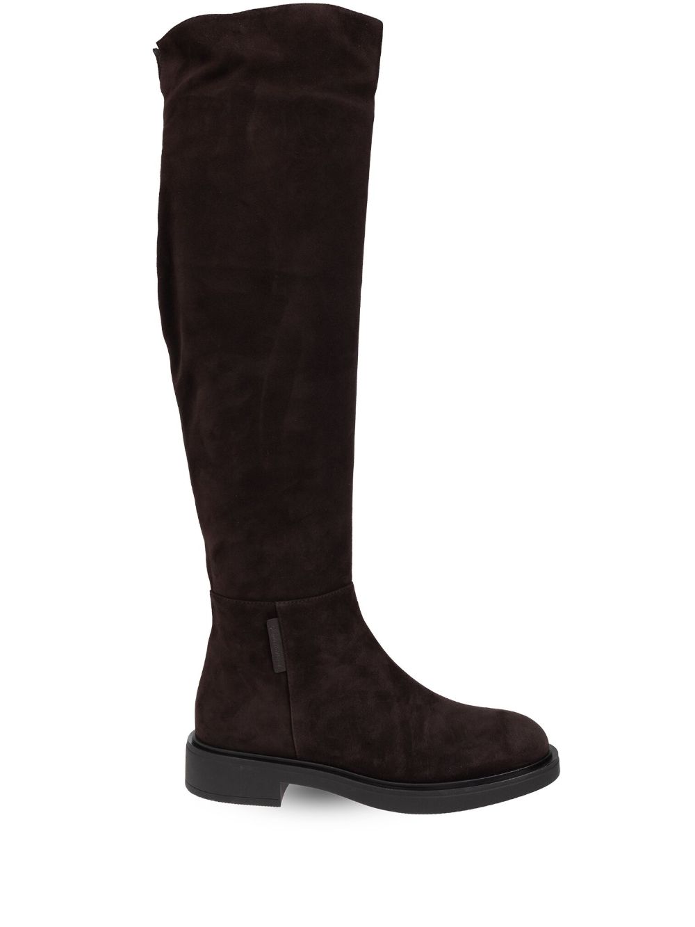 Gianvito Rossi 及膝绒面皮靴 - 黑色