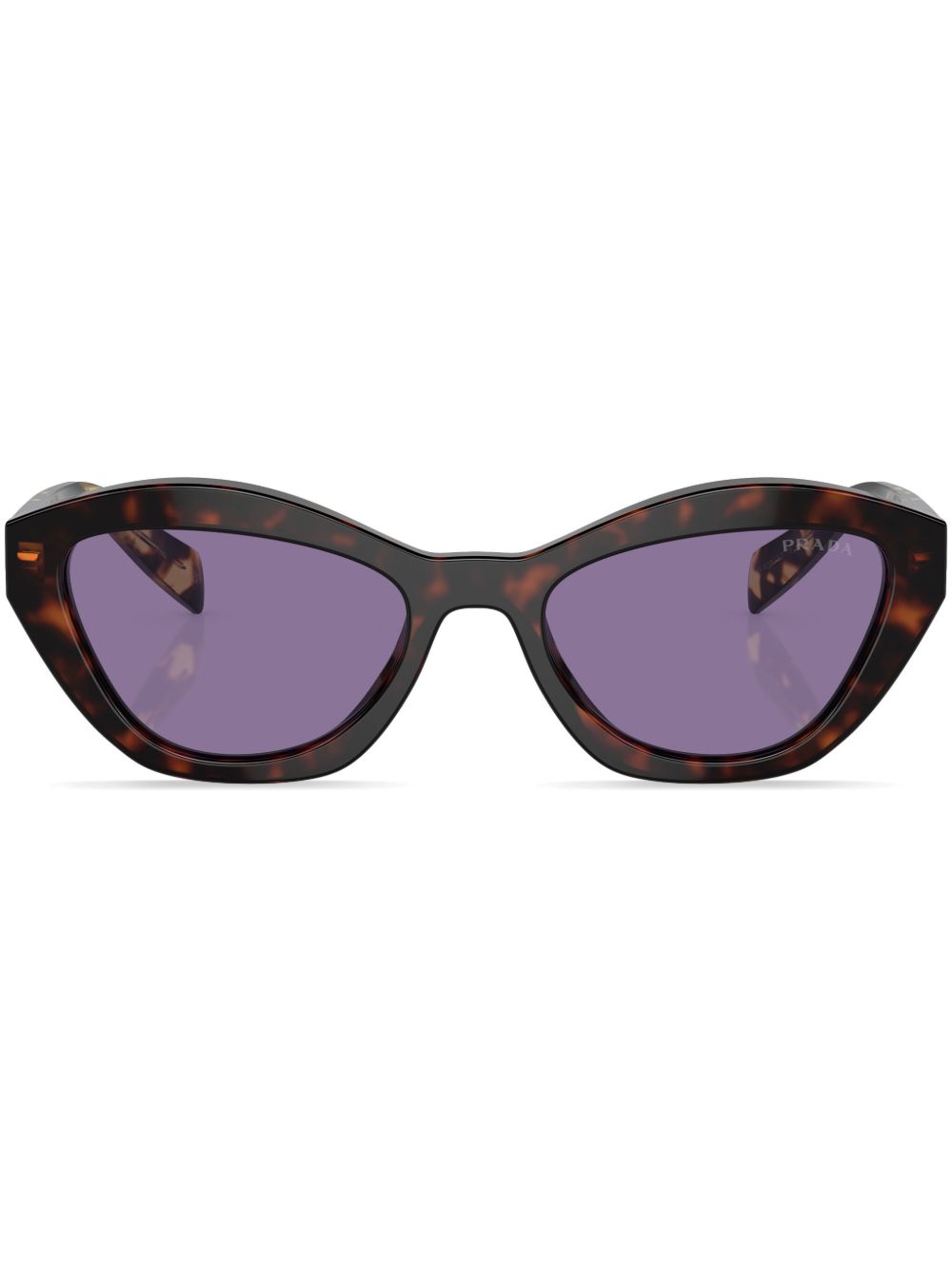 Prada Eyewear 玳瑁纹效果猫眼框太阳眼镜 - 绿色