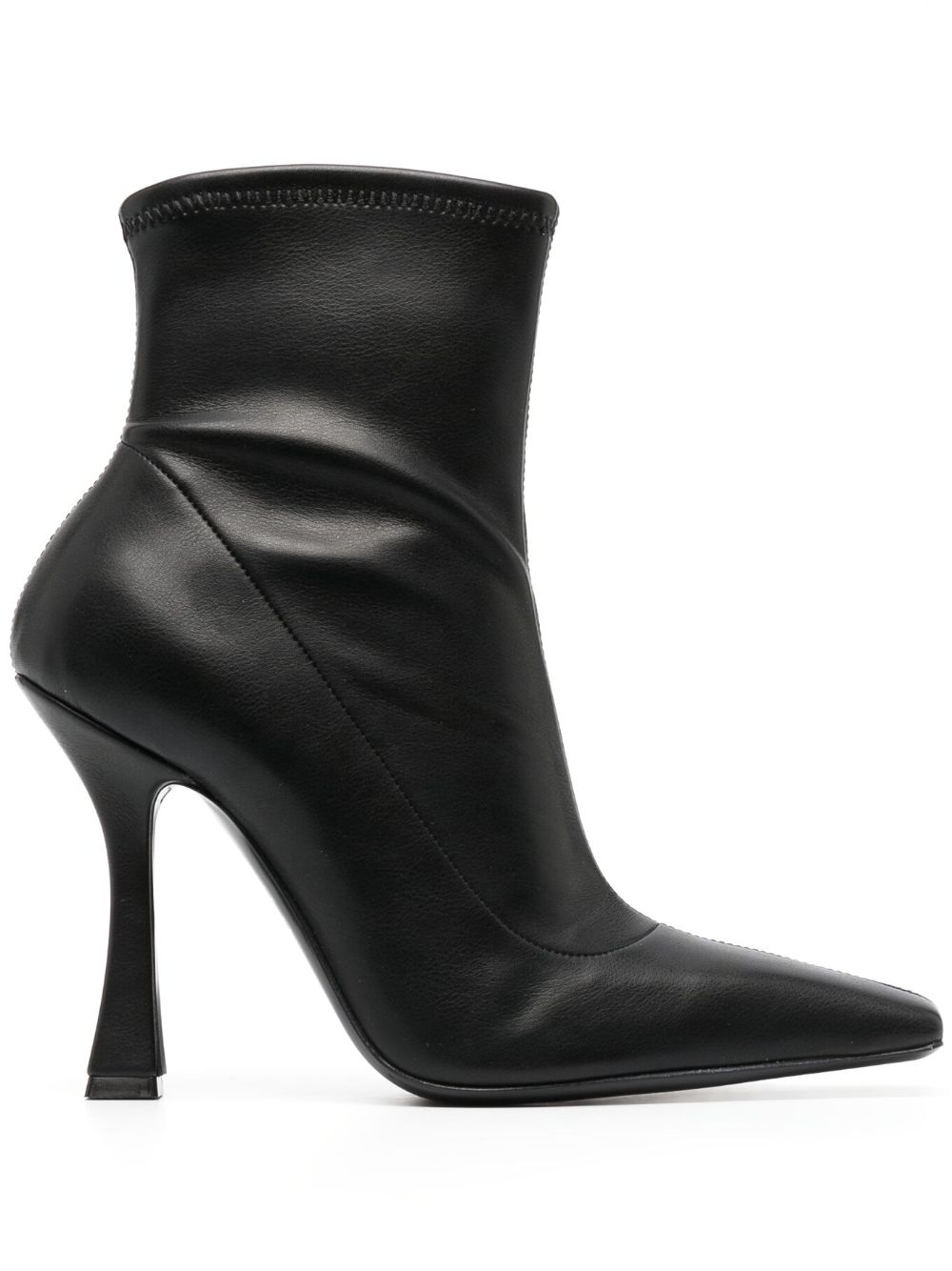 Casadei Geraldine 高跟皮质短靴 - 黑色