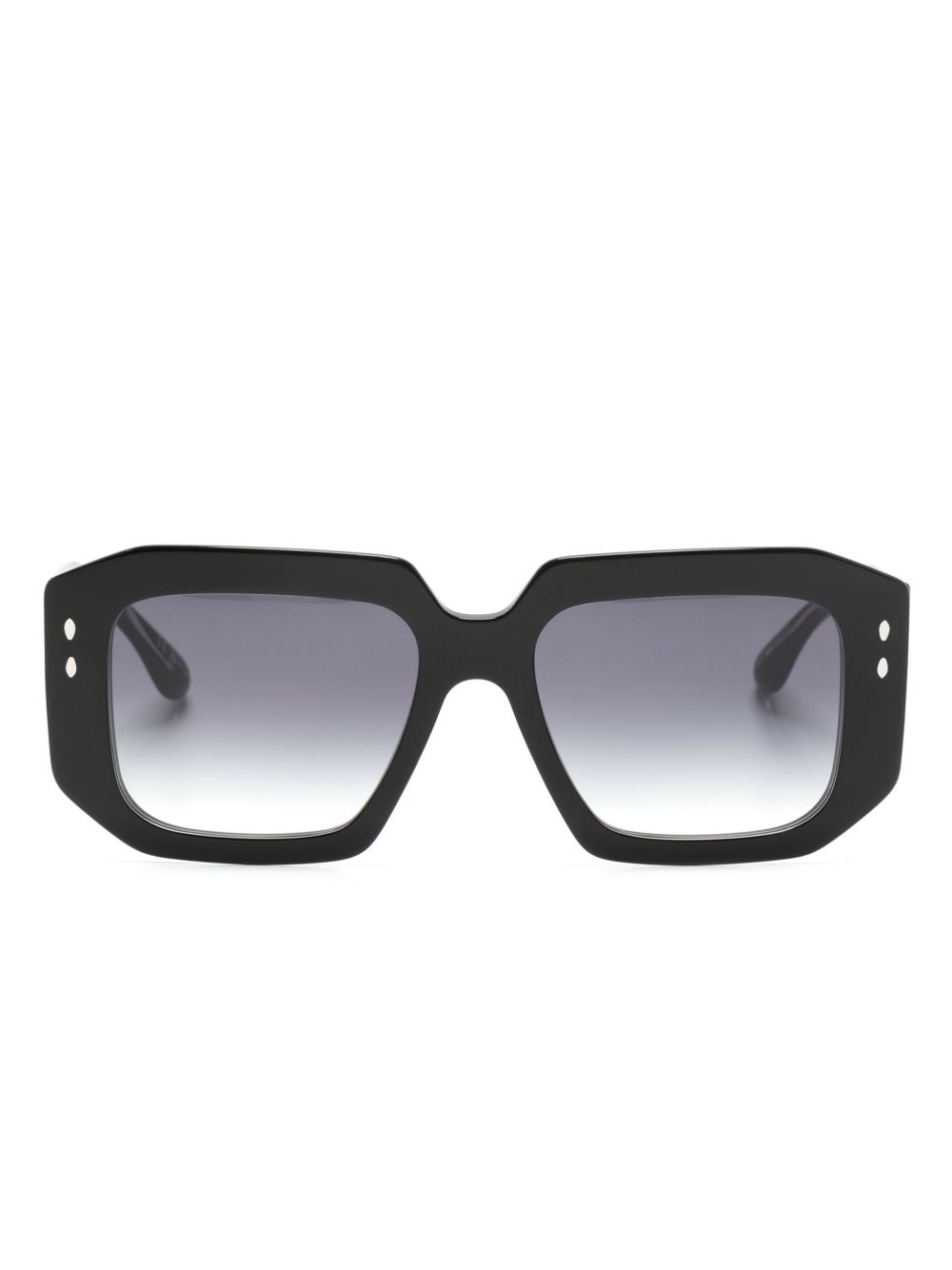 Isabel Marant Eyewear logo印花方框太阳眼镜 - 黑色