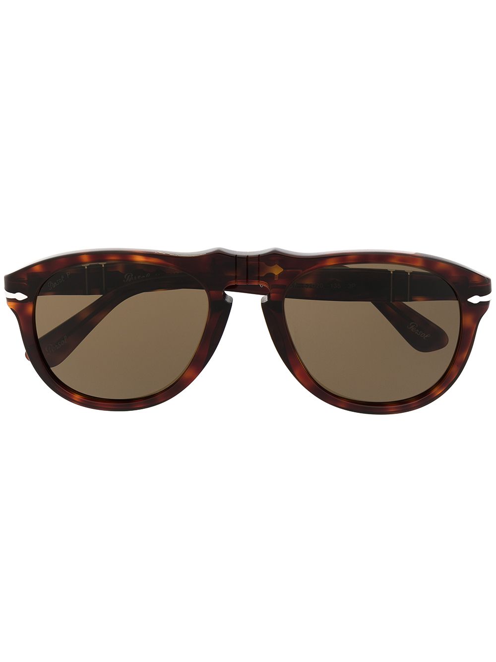 Persol 玳瑁纹飞行员太阳眼镜 - 褐色