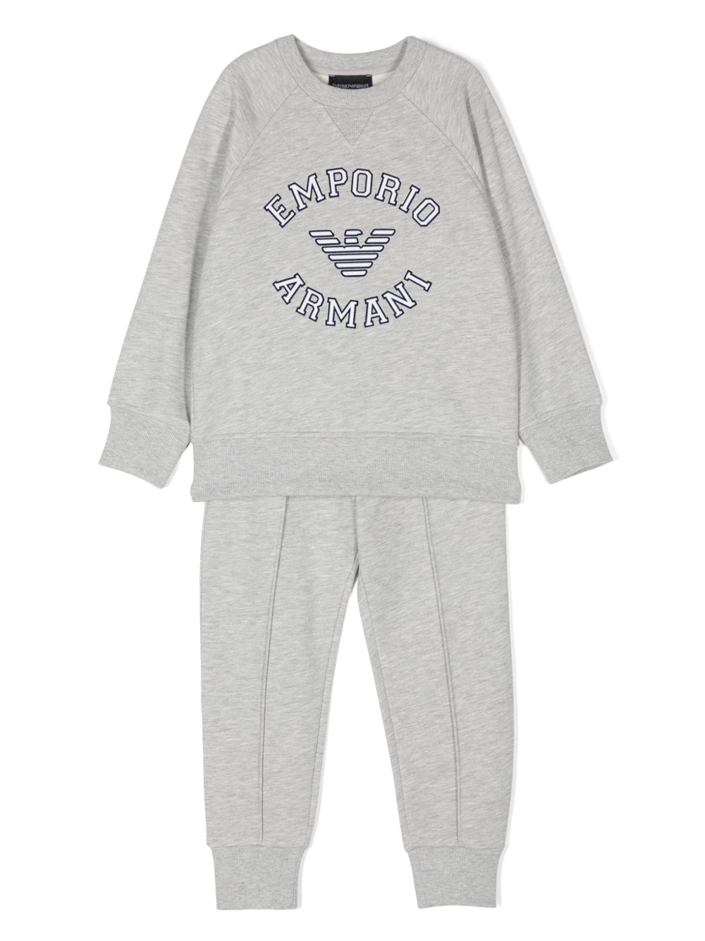 Emporio Armani Kids logo贴花平纹针织运动套装（两件装） - 灰色