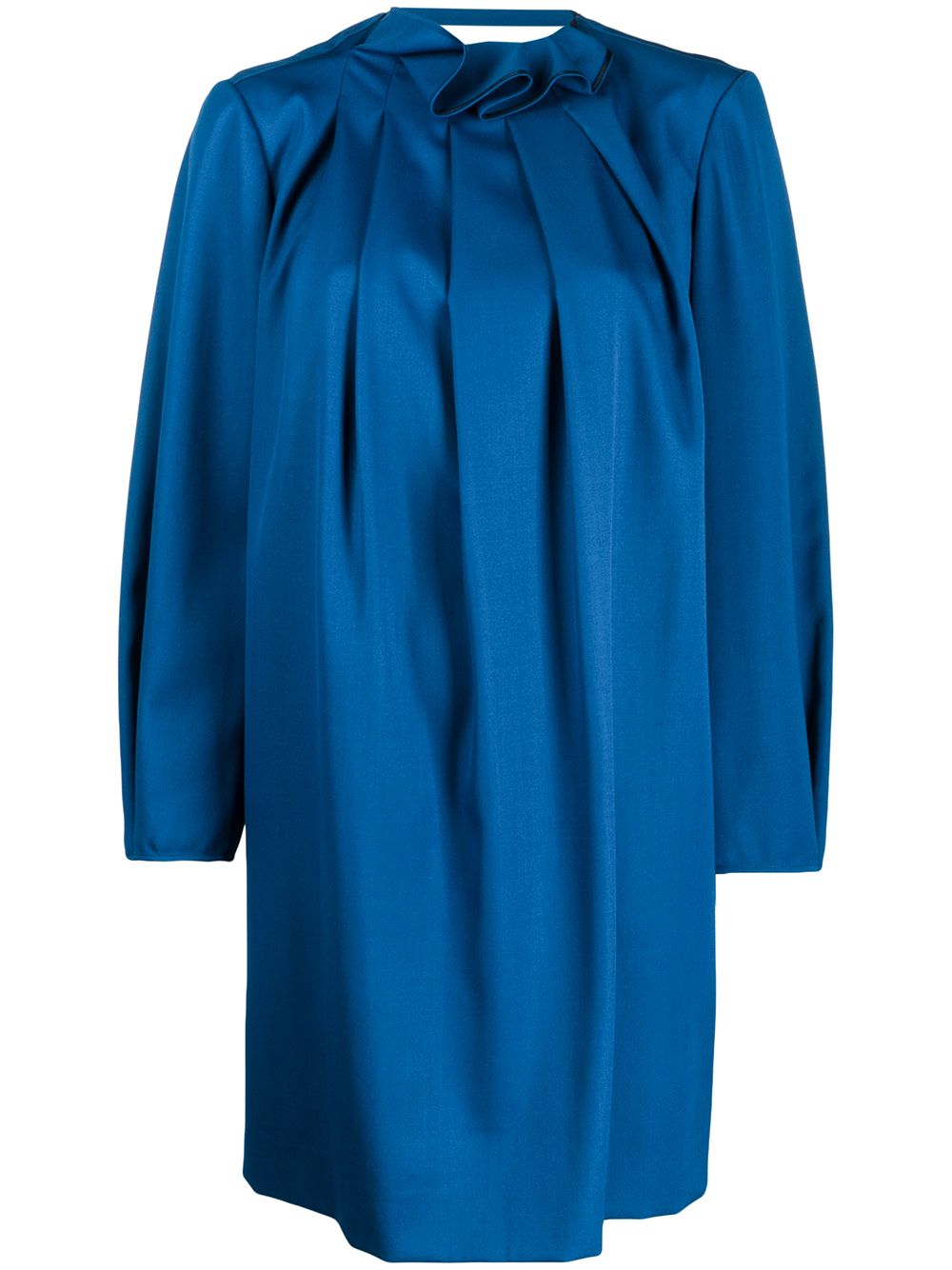 Nina Ricci 褶饰直筒连衣裙 - 蓝色